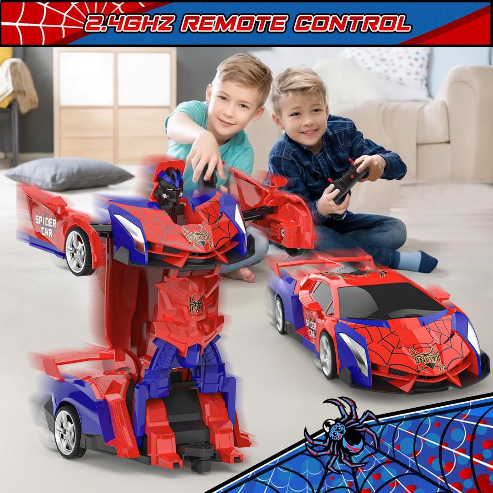 RC Car Kids Toy Transforming Robot Remote Control Vehicle Model - Luxyecs