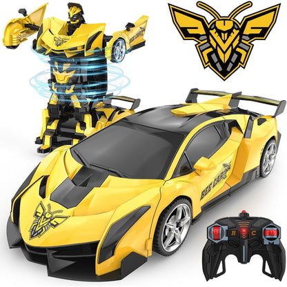 RC Car Kids Toy Transforming Robot Remote Control Vehicle Model - Luxyecs