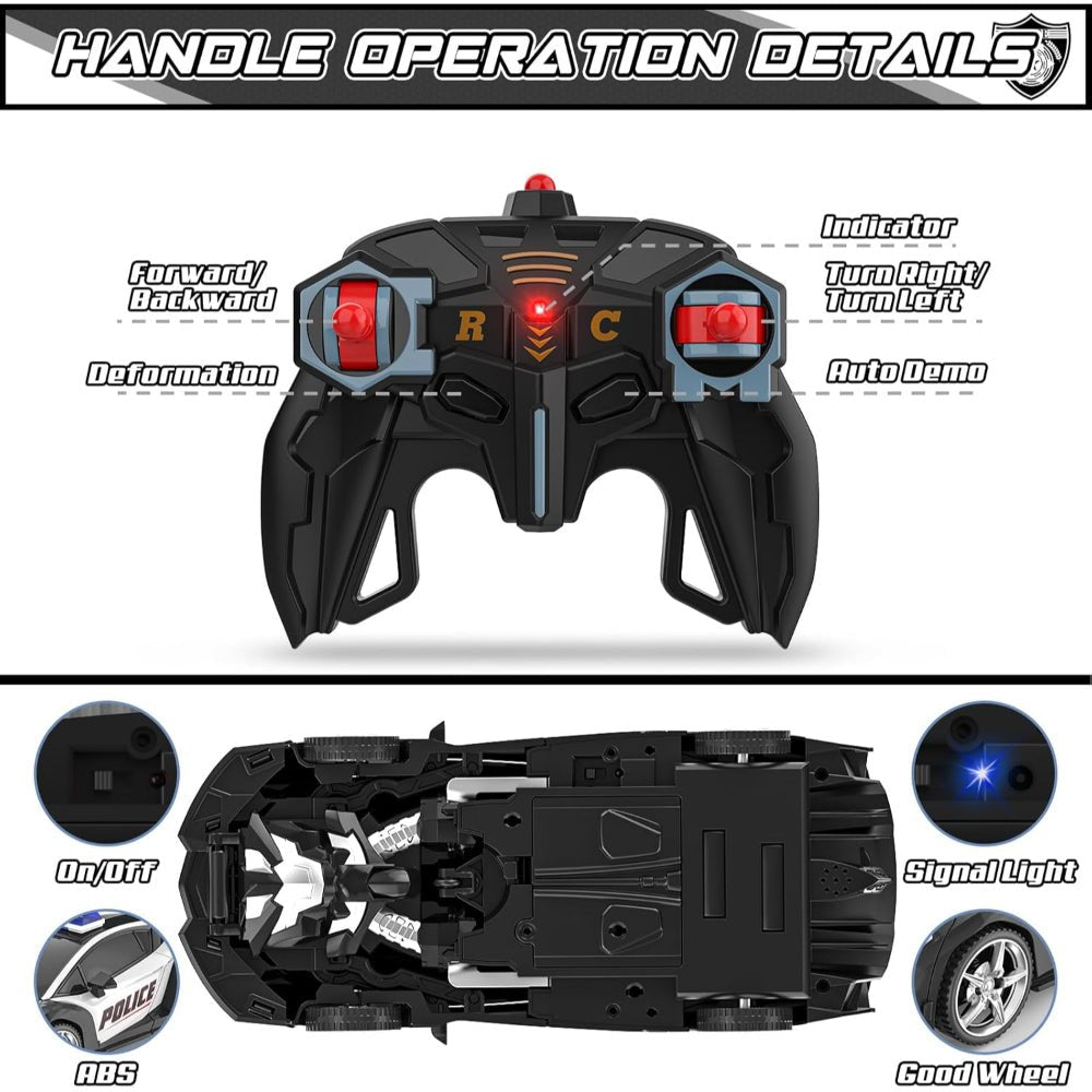 RC Car Kids Toy Transforming Robot Remote Control Vehicle Model - Luxyecs