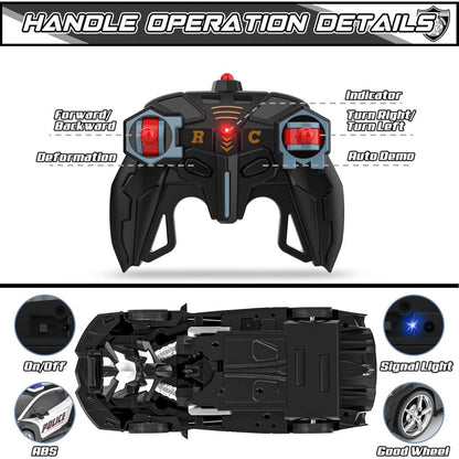 RC Car Kids Toy Transforming Robot Remote Control Vehicle Model - Luxyecs