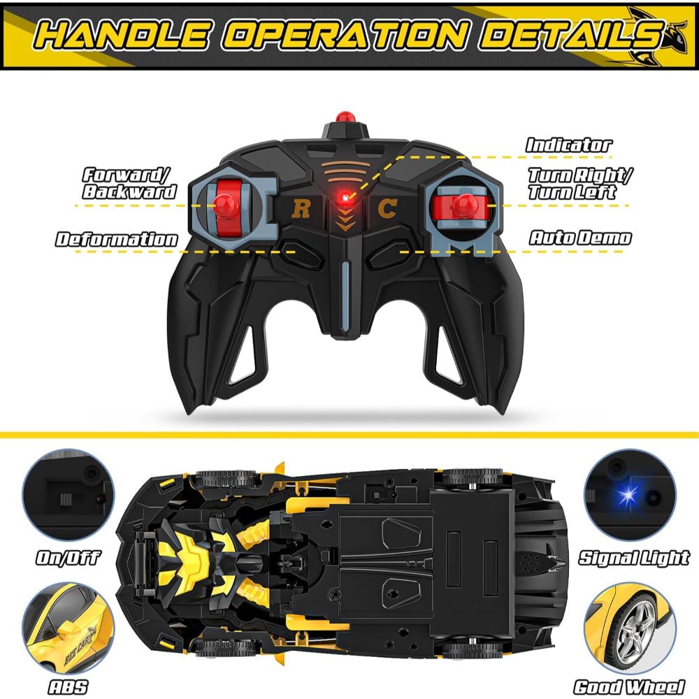 RC Car Kids Toy Transforming Robot Remote Control Vehicle Model - Luxyecs