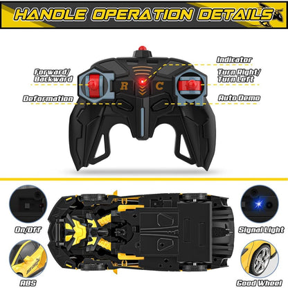 RC Car Kids Toy Transforming Robot Remote Control Vehicle Model - Luxyecs