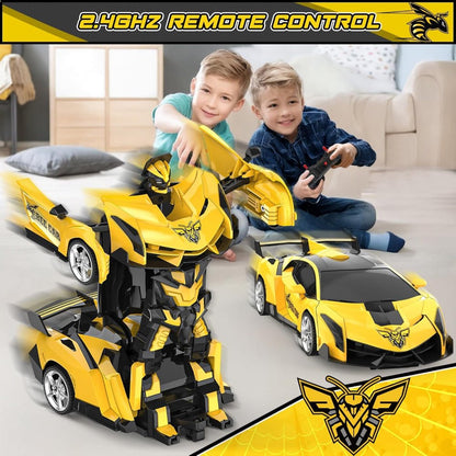 RC Car Kids Toy Transforming Robot Remote Control Vehicle Model - Luxyecs