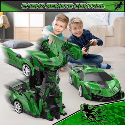 RC Car Kids Toy Transforming Robot Remote Control Vehicle Model - Luxyecs