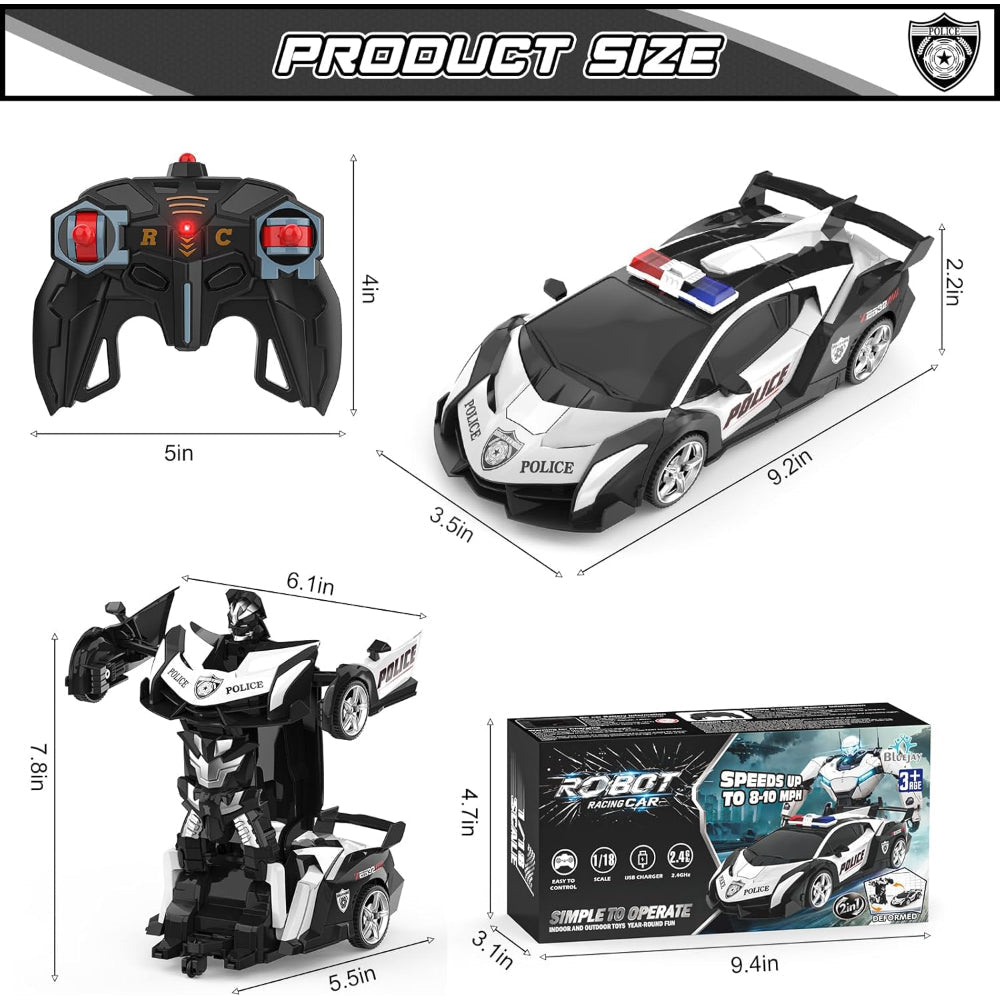 RC Car Kids Toy Transforming Robot Remote Control Vehicle Model - Luxyecs