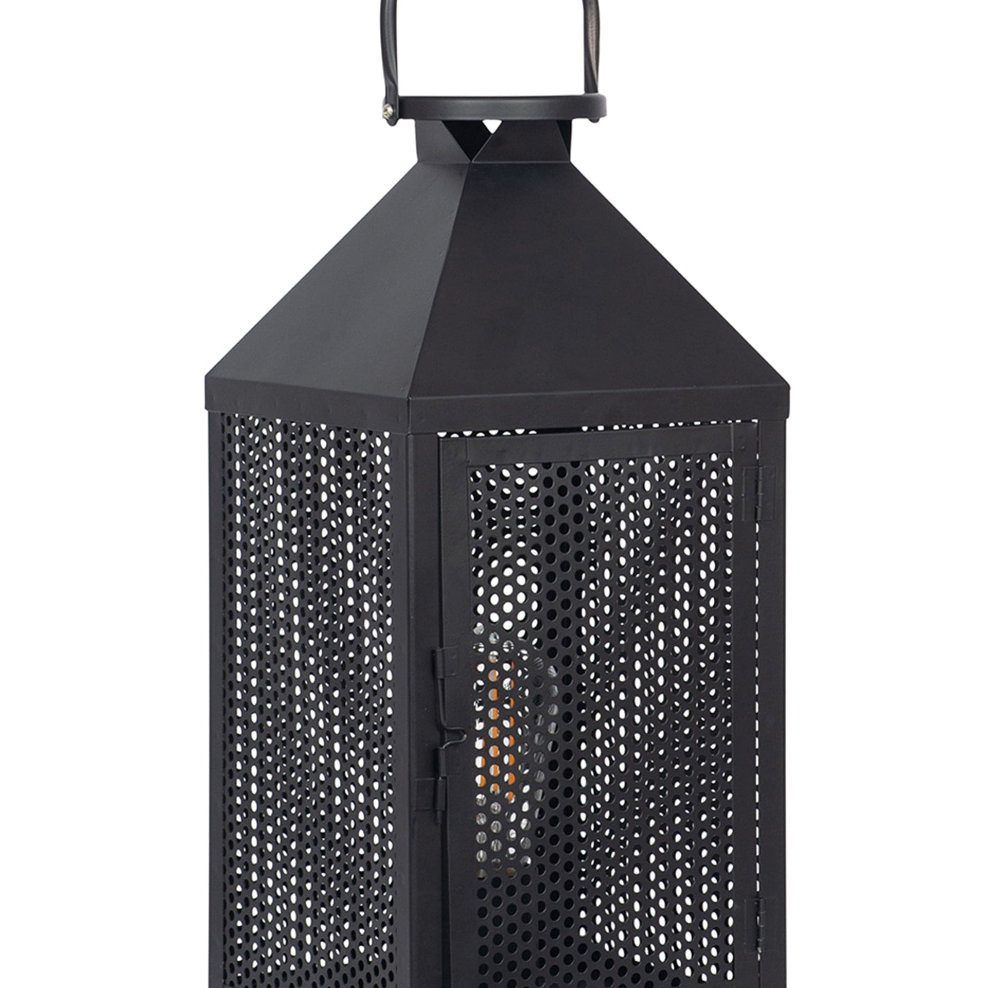 Heathfield Matt Black Punched Lantern Table Lamp