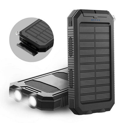 Solar Travel Power Bank | Dual LED Flashlight Charger