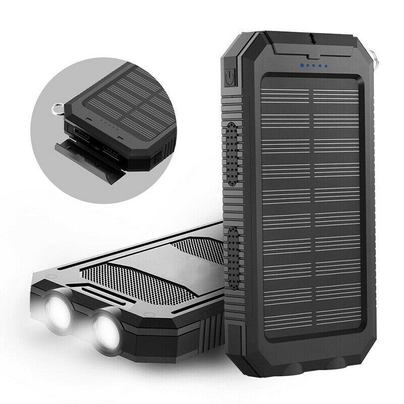 Solar Travel Power Bank | Dual LED Flashlight Charger
