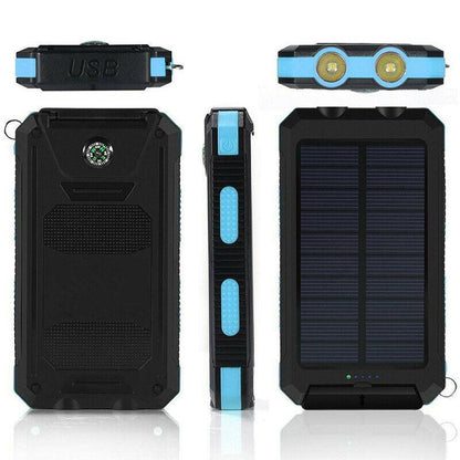 Solar Travel Power Bank | Dual LED Flashlight Charger