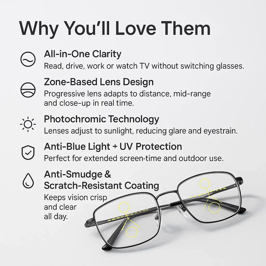 Smart Reading Glasses | Auto Focus Vision Glasses - Luxyecs