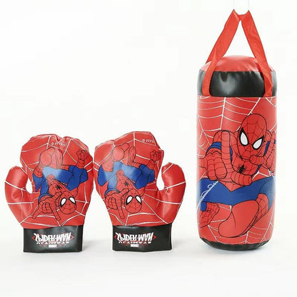 Spider - Man Punching Bag Set - Durable Boxing Gloves for Energetic Kids’ Play - Luxyecs