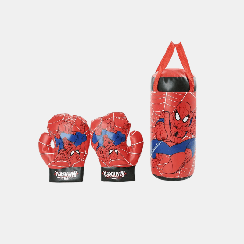 Spider - Man Punching Bag Set - Durable Boxing Gloves for Energetic Kids’ Play - Luxyecs