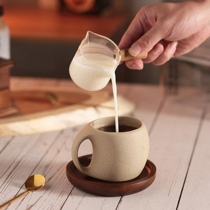 Zen Retro Coffee Cup & Saucer | Elegant Ceramic Coffee Set for Stylish Dining