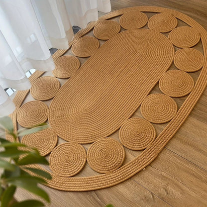 Stylish Rugs | Chic Oval Bohemian Rugs in Elegant Earthy Tones - Luxyecs