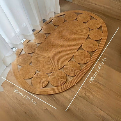 Stylish Rugs | Chic Oval Bohemian Rugs in Elegant Earthy Tones - Luxyecs