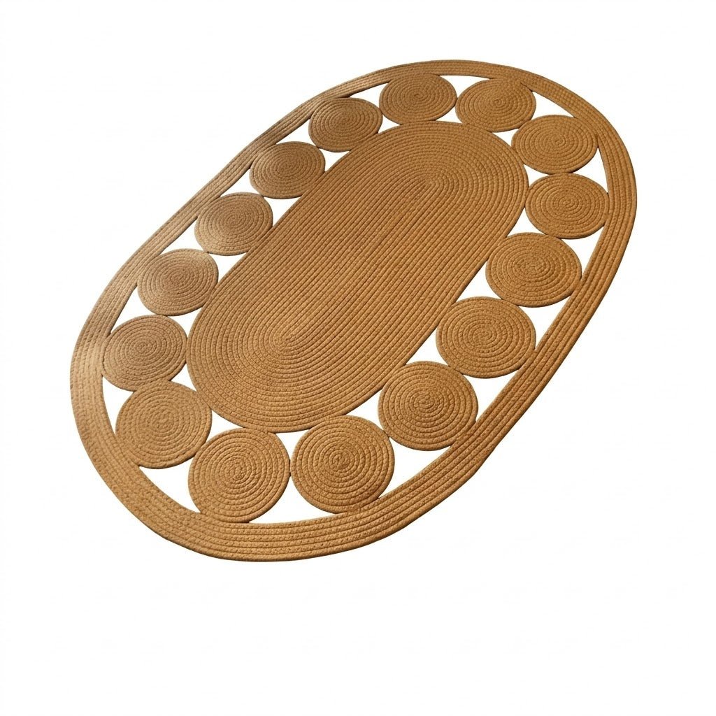 Stylish Rugs | Chic Oval Bohemian Rugs in Elegant Earthy Tones - Luxyecs