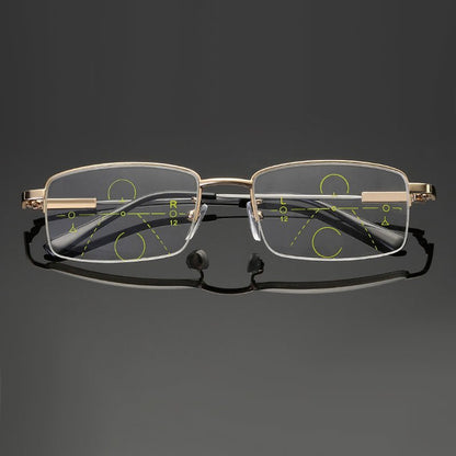 Titanium Progressive Reading Glasses – Intelligent Photosensitive Protection - Luxyecs