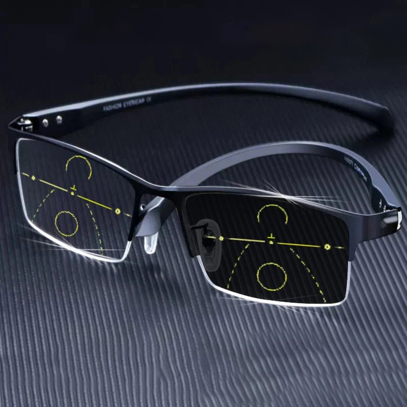 Titanium Progressive Reading Glasses – Intelligent Photosensitive Protection - Luxyecs