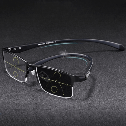 Titanium Progressive Reading Glasses – Intelligent Photosensitive Protection - Luxyecs