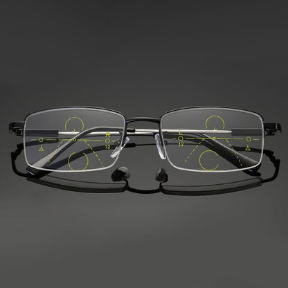 Titanium Progressive Reading Glasses – Intelligent Photosensitive Protection - Luxyecs