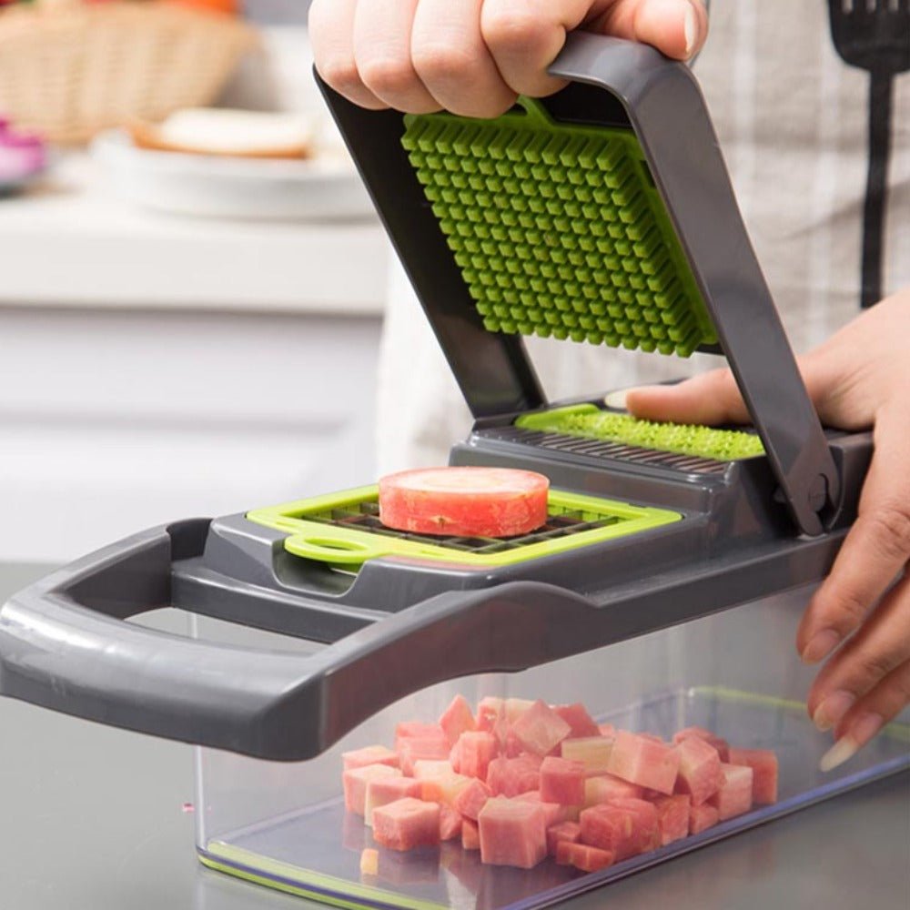 Vegetable Chopper | Manual Food Cutter with Container - Luxyecs