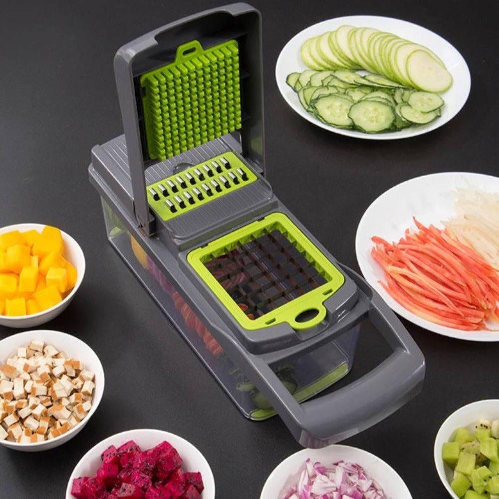 Vegetable Chopper | Manual Food Cutter with Container - Luxyecs