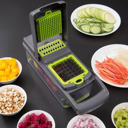 Vegetable Chopper | Manual Food Cutter with Container - Luxyecs