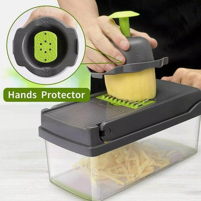 Vegetable Chopper | Manual Food Cutter with Container - Luxyecs