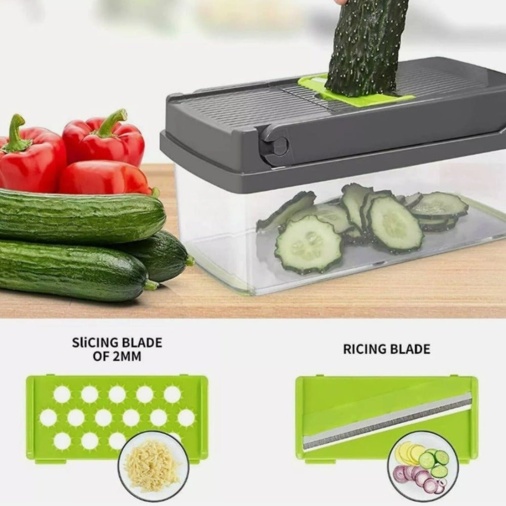 Vegetable Chopper | Manual Food Cutter with Container - Luxyecs