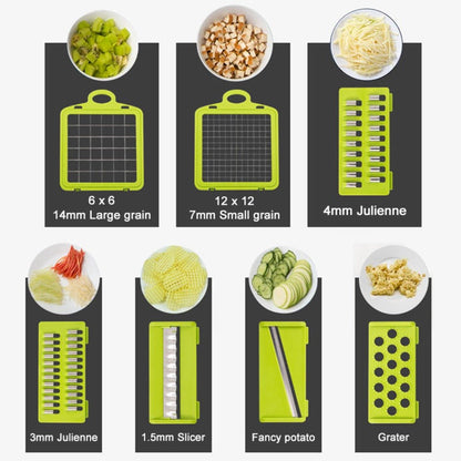 Vegetable Chopper | Manual Food Cutter with Container - Luxyecs