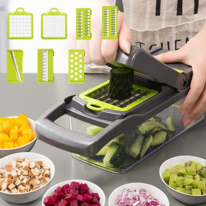 Vegetable Chopper | Manual Food Cutter with Container - Luxyecs