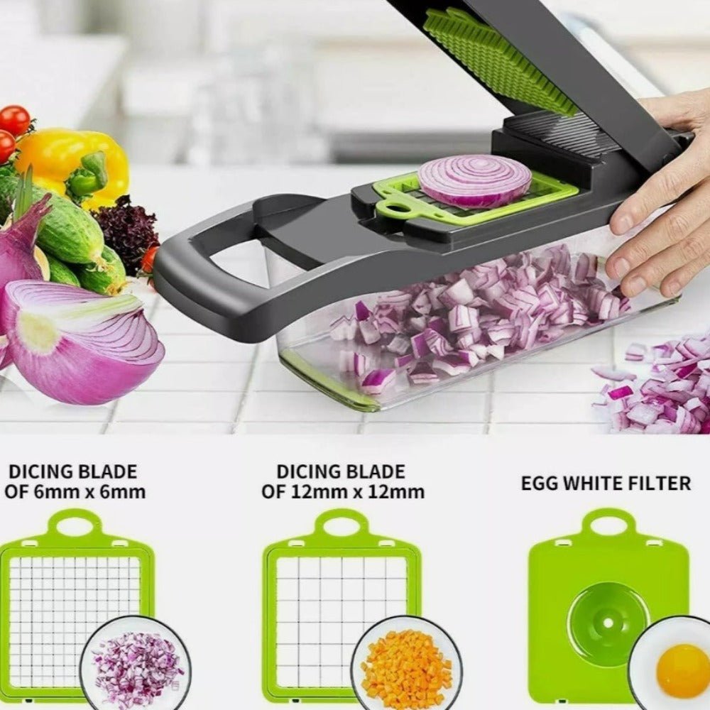 Vegetable Chopper | Manual Food Cutter with Container - Luxyecs