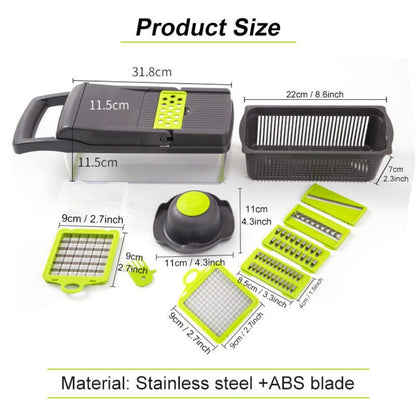 Vegetable Chopper | Manual Food Cutter with Container - Luxyecs