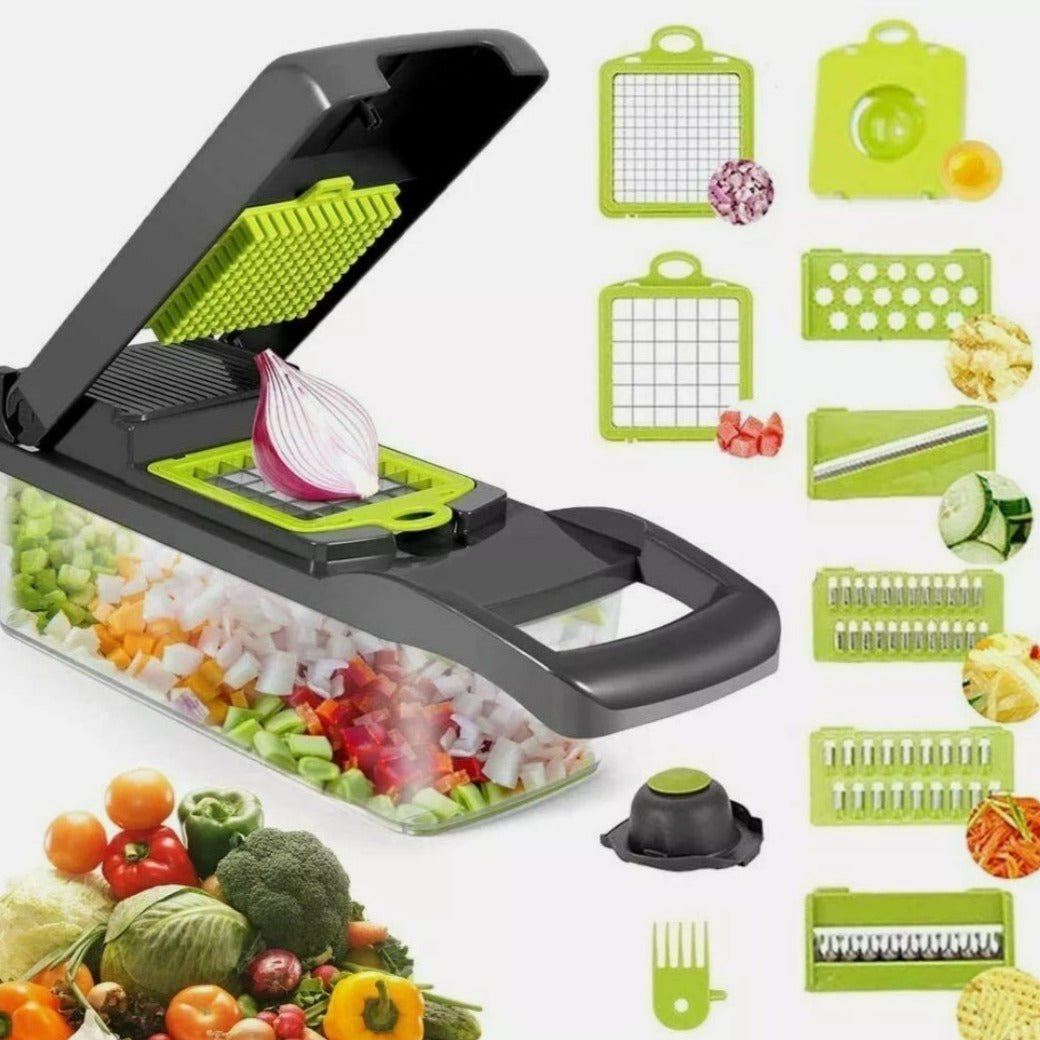 Vegetable Chopper | Manual Food Cutter with Container - Luxyecs