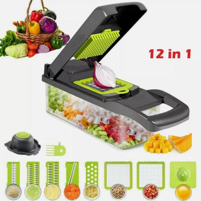 Vegetable Chopper | Manual Food Cutter with Container - Luxyecs