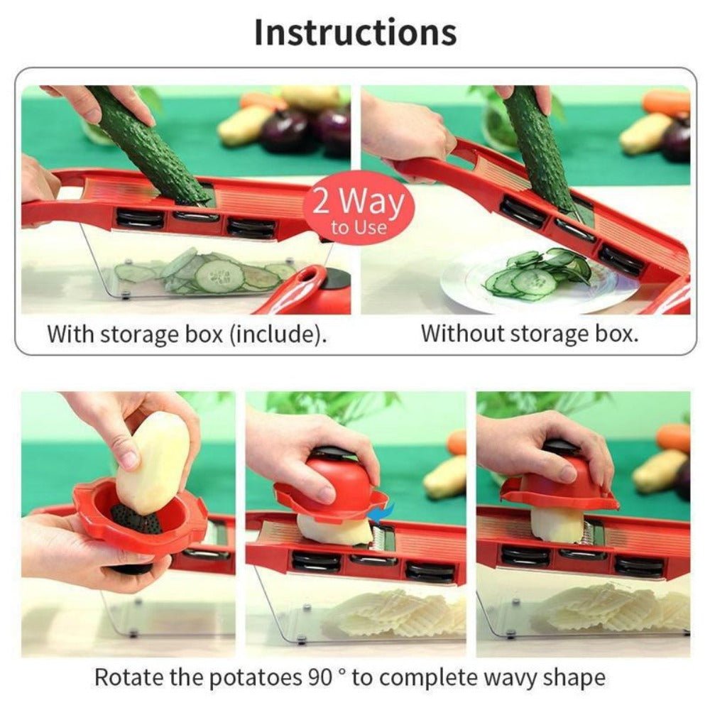 Vegetable Slicer | Multi Blade Food Chopping Tool - Luxyecs