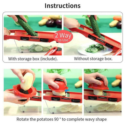 Vegetable Slicer | Multi Blade Food Chopping Tool - Luxyecs
