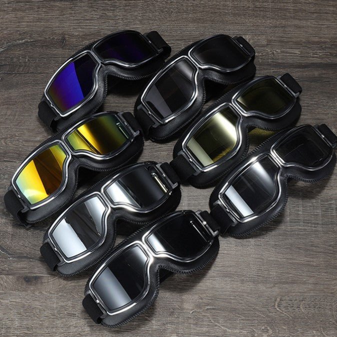 Vintage Style Goggles | Motorcycle Riding Eyewear Rahmenfarbe - Luxyecs