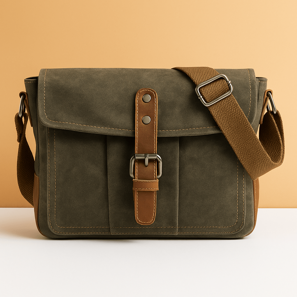 Vintage waterproof canvas messenger bag for men | Nathan - Luxyecs