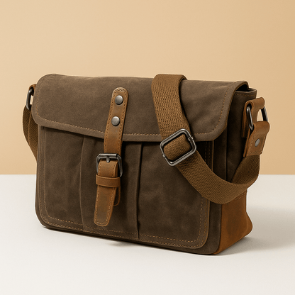 Vintage waterproof canvas messenger bag for men | Nathan - Luxyecs