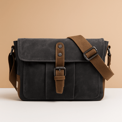 Vintage waterproof canvas messenger bag for men | Nathan - Luxyecs