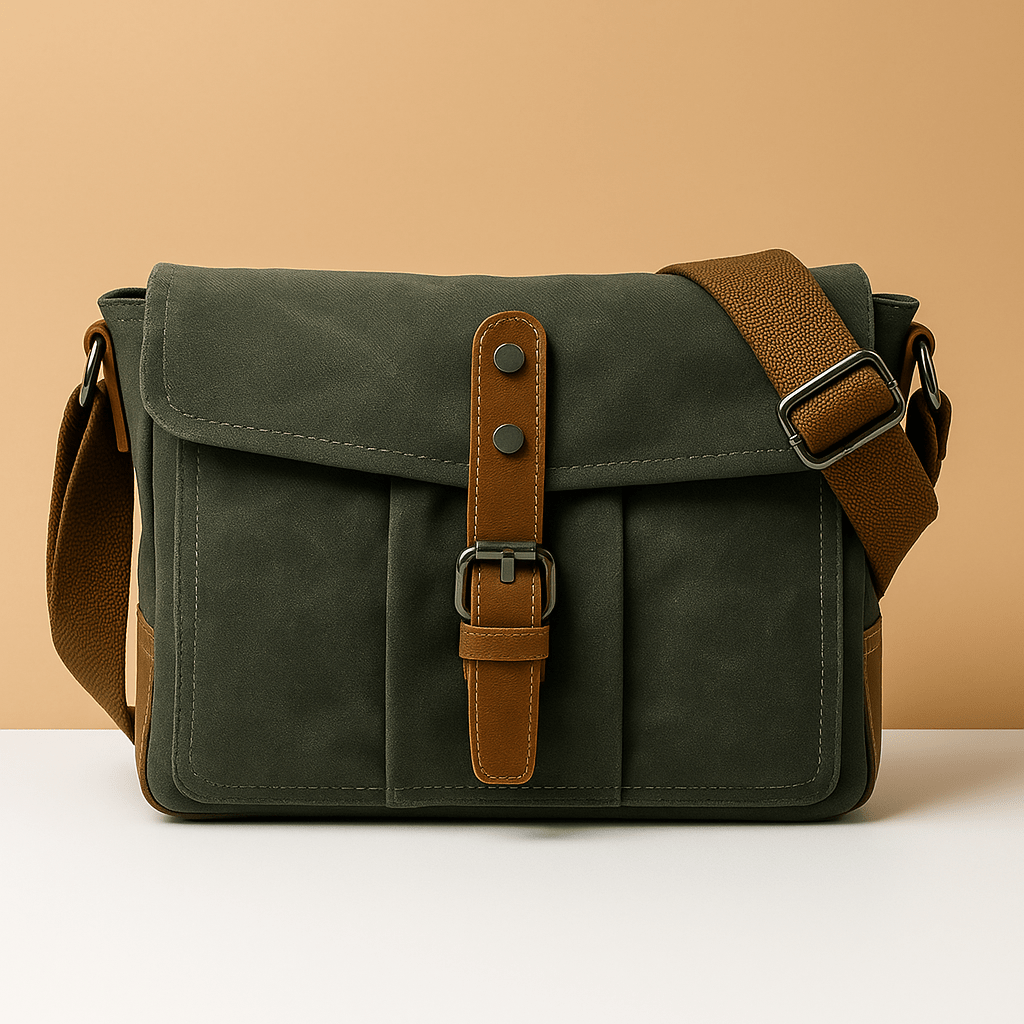 Vintage waterproof canvas messenger bag for men | Nathan - Luxyecs