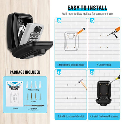 Wall Mounted Key Lock Box | Secure Combination Key Storage - Luxyecs