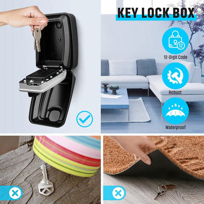 Wall Mounted Key Lock Box | Secure Combination Key Storage - Luxyecs