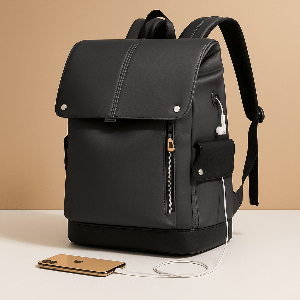 Waterproof leather laptop backpack for men | Maxwell - Luxyecs