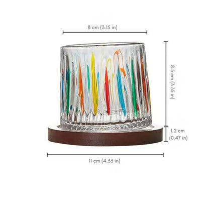 Whisky Glasses | Elegant Crystal Glass with Wooden Coasters - Luxyecs