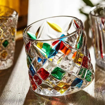 Whisky Glasses | Elegant Crystal Glass with Wooden Coasters - Luxyecs