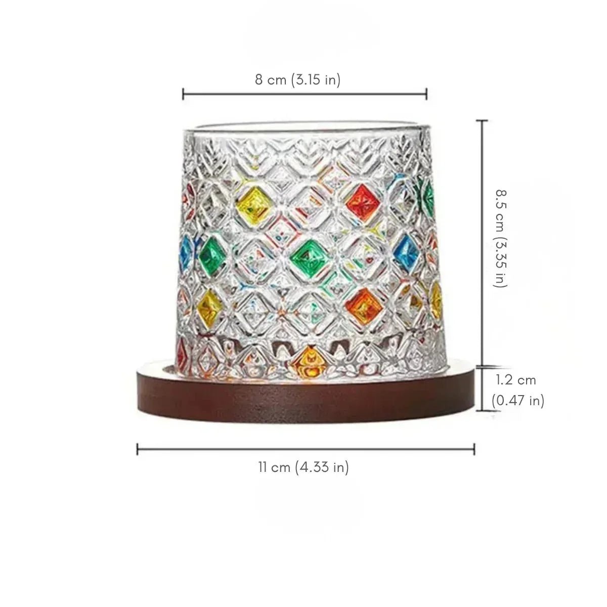 Whisky Glasses | Elegant Crystal Glass with Wooden Coasters - Luxyecs