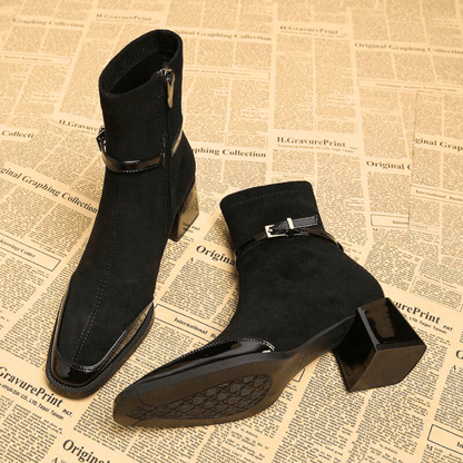 Women’s Ankle Boots | Block Heel Dress Shoes - Luxyecs