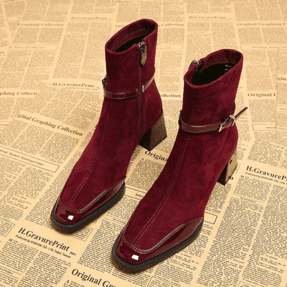 Women’s Ankle Boots | Block Heel Dress Shoes - Luxyecs